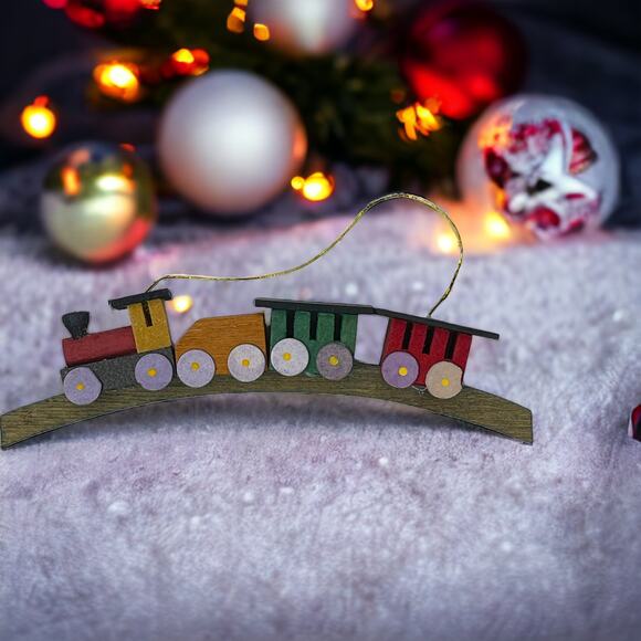 Vintage Wooden Train Ornament - Picture 4 of 8